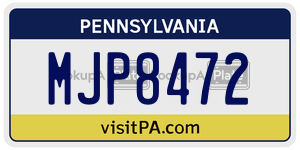 MJP8472 license plate in Pennsylvania