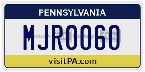 MJR0060 license plate in Pennsylvania