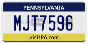 MJT7596 license plate in Pennsylvania