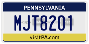 MJT8201  license plate in PA