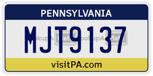 MJT9137 license plate in Pennsylvania