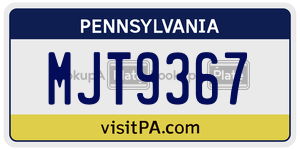 MJT9367  license plate in PA