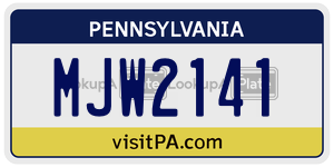 MJW2141 license plate in Pennsylvania