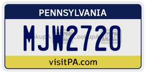MJW2720 license plate in Pennsylvania