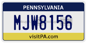 MJW8156 license plate in Pennsylvania