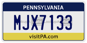 MJX7133  license plate in PA