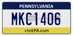 MKC1406  license plate in PA