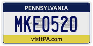MKE0520  license plate in PA
