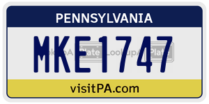 MKE1747  license plate in PA