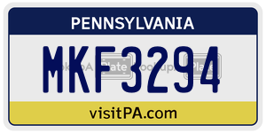 MKF3294 license plate in Pennsylvania