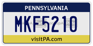 MKF5210 license plate in Pennsylvania