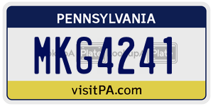 MKG4241 license plate in Pennsylvania