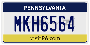 MKH6564 license plate in Pennsylvania