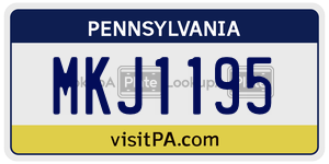 MKJ1195  license plate in PA