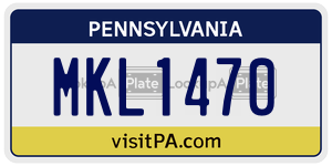 MKL1470 license plate in Pennsylvania