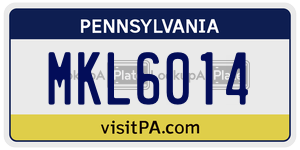 MKL6014  license plate in PA
