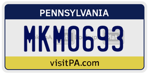 MKM0693  license plate in PA