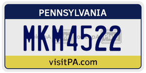 MKM4522  license plate in PA