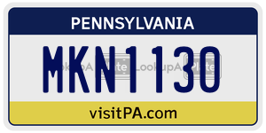MKN1130 license plate in Pennsylvania