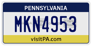 MKN4953 license plate in Pennsylvania