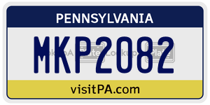 MKP2082 license plate in Pennsylvania