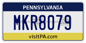 MKR8079  license plate in PA