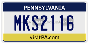 MKS2116  license plate in PA