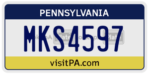 MKS4597  license plate in PA