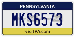 MKS6573  license plate in PA