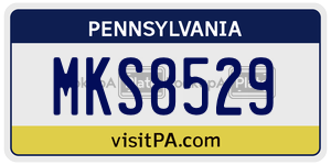 MKS8529  license plate in PA
