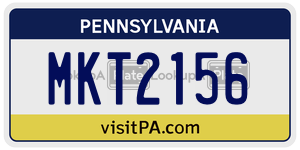 MKT2156 license plate in Pennsylvania