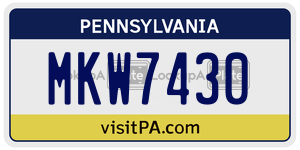 MKW7430  license plate in PA