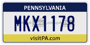 MKX1178 license plate in Pennsylvania