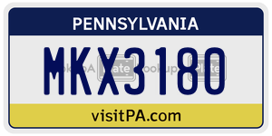 MKX3180 license plate in Pennsylvania