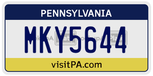 MKY5644  license plate in PA