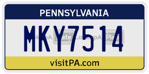 MKY7514 license plate in Pennsylvania