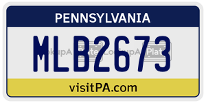 MLB2673  license plate in PA