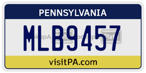 MLB9457  license plate in PA