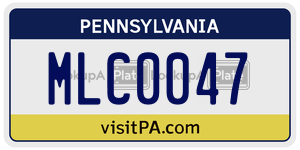 MLC0047  license plate in PA