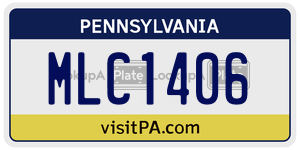 MLC1406  license plate in PA
