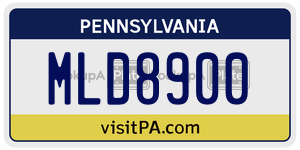 MLD8900  license plate in PA
