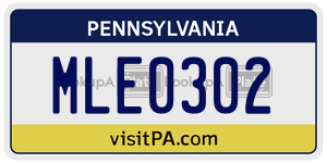 MLE0302  license plate in PA