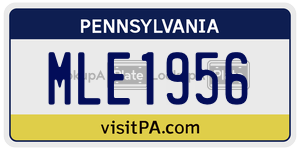 MLE1956 license plate in Pennsylvania