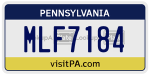 MLF7184 license plate in Pennsylvania