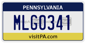 MLG0341  license plate in PA