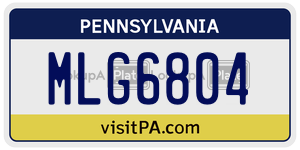 MLG6804  license plate in PA
