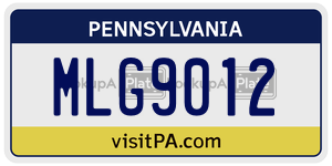 MLG9012  license plate in PA