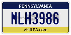 MLH3986  license plate in PA