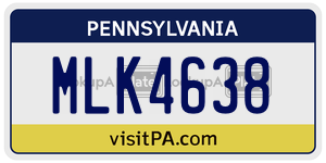 MLK4638  license plate in PA