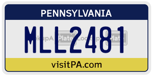 MLL2481  license plate in PA